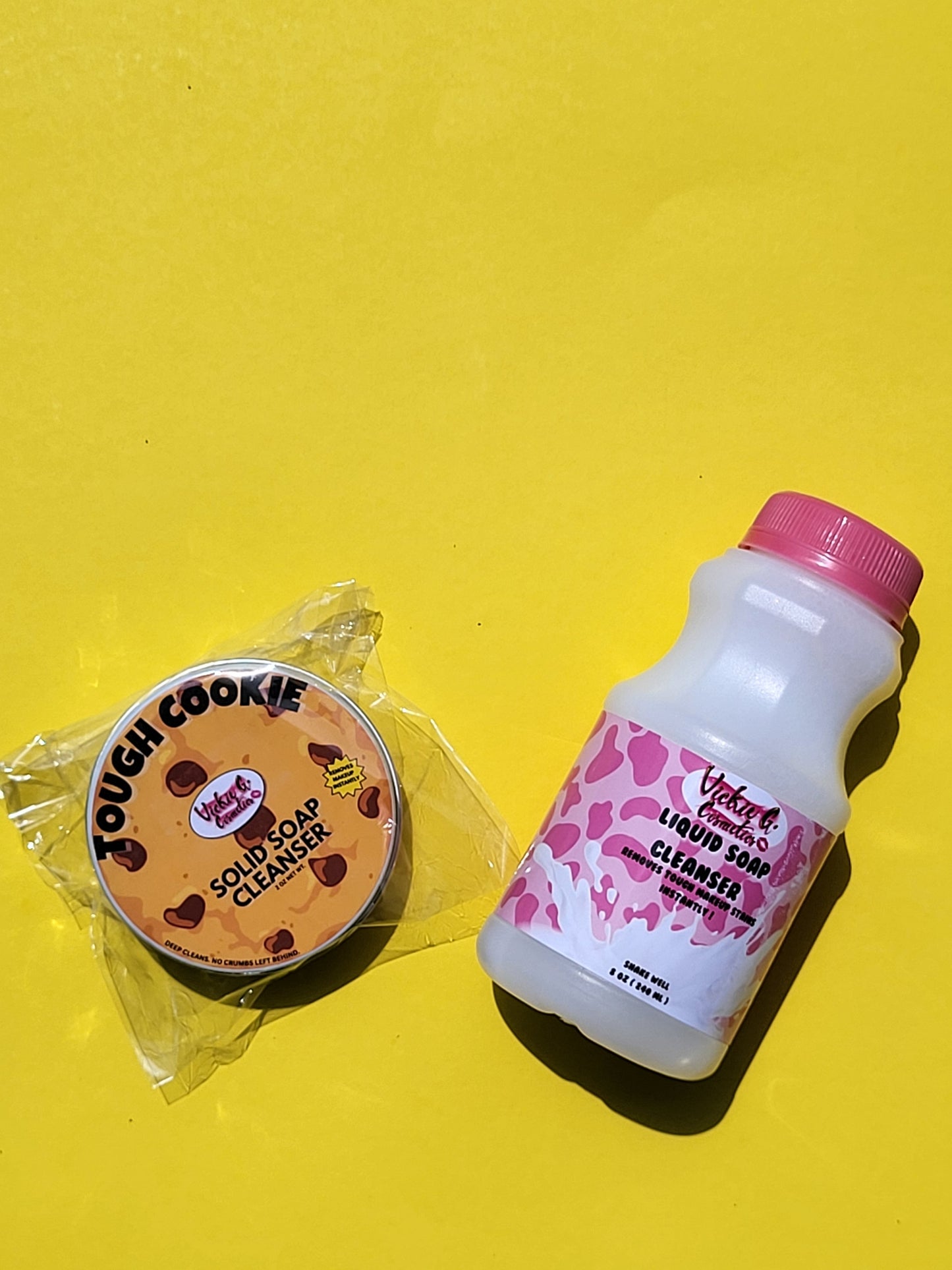 Vickie G. Cosmetics | Milk & Cookies Bundle | Solid & Liquid Brush\Sponge Cleanser